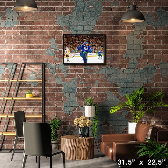 Andrei Kuzmenko 20" x 29" Framed Canvas Canucks Celebrating-H 31.5" x 22.5"